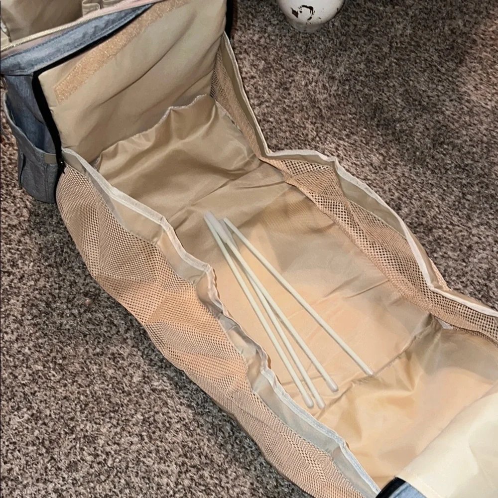 Diaper bag. Backpack. Gray Gender Neutral.